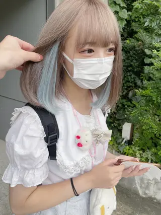 ショート カラー ヘアアレンジ メンズ キッズ 💟Chloe原宿店 🩶ハイトーンのヘアスタイル