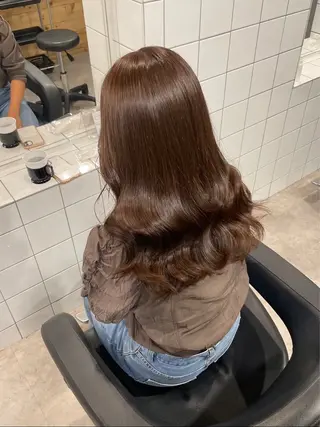 ロング カラー 韓国レイヤー🕊️ 柔らかベージュ🧸のヘアスタイル