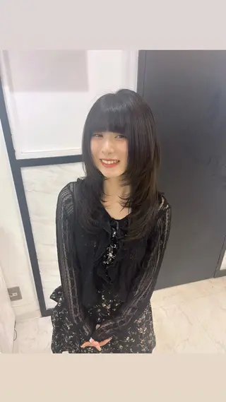 ロング カラー レイヤー‪✕‬前髪 顔周り特化💫ひかるのヘアスタイル