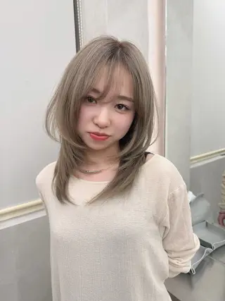 ミディアム ✨韓国レイヤー/ハッ シュ/✨山下　遥のヘアスタイル