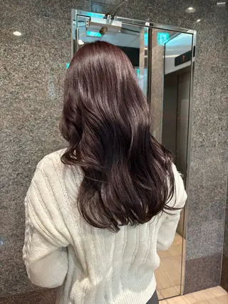 ロング カラー 暖色カラーワンカラー ななほ🌷⋆⭒˚のヘアスタイル