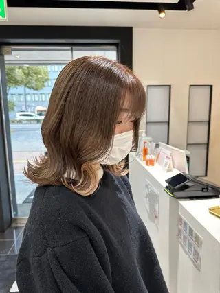 ミディアム カラー 小顔レイヤー/ 透明感カラー/増田のヘアスタイル