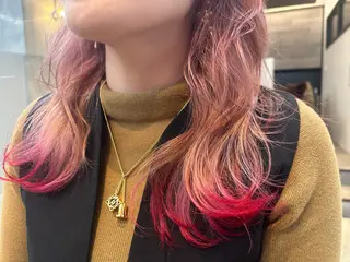 ミディアム カラー パーマ ブリーチ毛縮毛矯正 👑山口のヘアスタイル