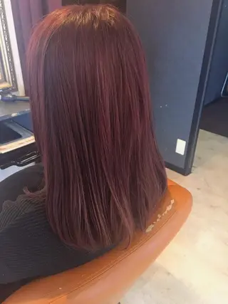 ミディアム カラー パーマ 小顔カット✨ 透明感カラー/村上のヘアスタイル