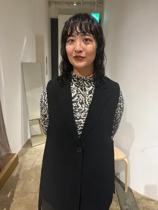 セミロング パーマ SITEN 淀屋橋 /肥後橋きべひろまさのヘアスタイル