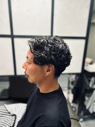 ミディアム パーマ メンズ メンズカット/ 雄大のヘアスタイル