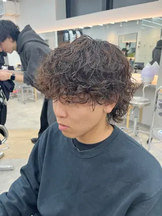 ショート メンズ 🌀toa/波巻き✨ /メンズパーマ／栄のヘアスタイル