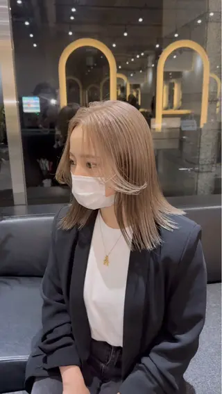 ミディアム カラー レイヤーカット/ ブリーチカラー/雅人のヘアスタイル