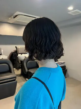 ショート カラー パーマ akane/ボブ /オリーブ/ブラウンのヘアスタイル