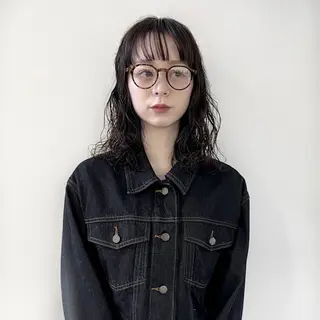 ミディアム 小山夕稀/ニュアンス パーマ/新城のヘアスタイル