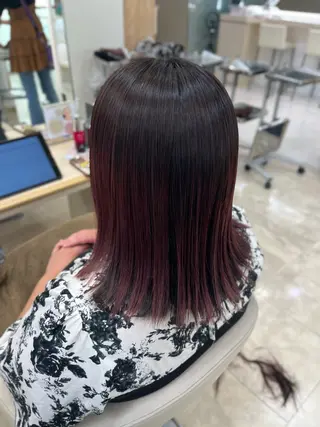 セミロング カラー 暖色専門美容師🎀 お客様満足度◎のヘアスタイル