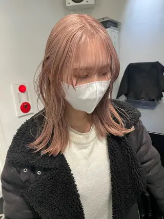 セミロング カラー パーマ ヘアアレンジ メンズ キッズ ネイル マツエク・マツパ アイブロウ 艶ハイトーン/ヘア アレンジAYAKAのヘアスタイル