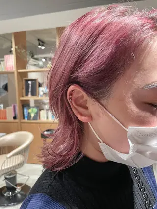 セミロング カラー matiz マティス　表参道所属・💜アンブレラカラー 髪質改善　丸尾】のヘアスタイル