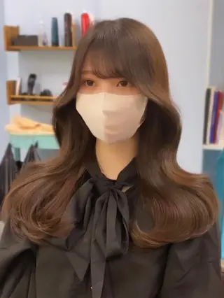 ロング カラー YUZU🎀顔まわり ×レイヤーカットのヘアスタイル