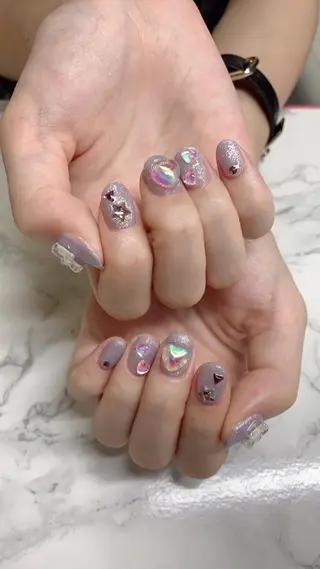 ネイル はな💎ネイル ワンホン、長さ出しのネイルデザイン