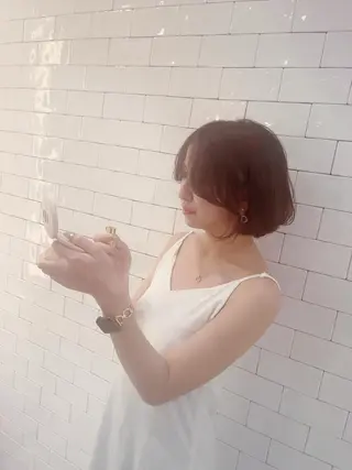 ショート カラー &chaLme   心斎橋所属・emi/髪質改善/ 韓国風/艶カラーのヘアスタイル