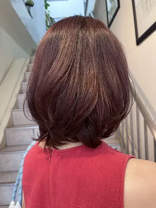 ミディアム カラー 勝連 利恵のヘアスタイル