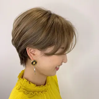 ショート カラー パーマ/ボブ/ 神戸/豊浦翔太のヘアスタイル