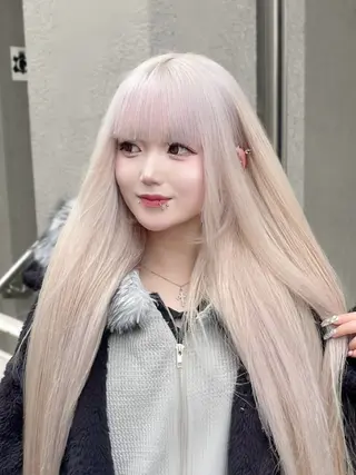 ロング カラー ヘアアレンジ 🥀韓国アイドルヘア haru🥀のヘアスタイル