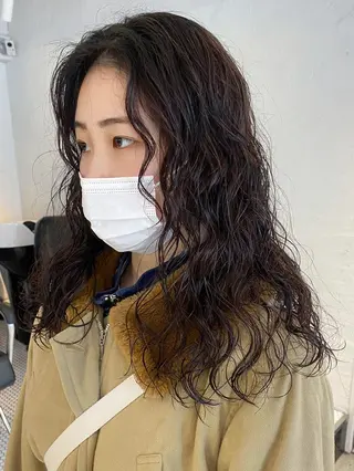 セミロング カラー パーマ ヘアアレンジ ITbyALBUM 中野店のヘアスタイル