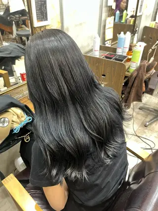 ロング カラー 艶髪/ハイトーン/ ヘアセット/モエノのヘアスタイル
