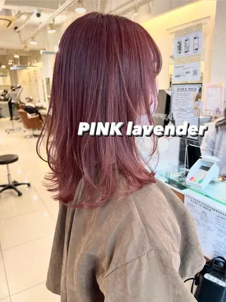 セミロング カラー ヘアアレンジ ハイトーンピンク🍑 ブリーチ🍑RINAのヘアスタイル