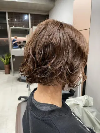 ミディアム カラー パーマ 吉田一輝 外国人パーマのヘアスタイル