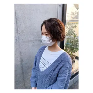 ショート パーマ 菊池大一 溝の口パーマのヘアスタイル