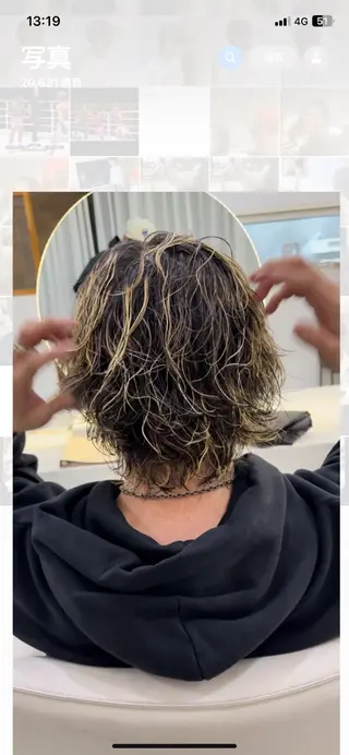 ミディアム カラー メンズ 田澤 史悠のヘアスタイル