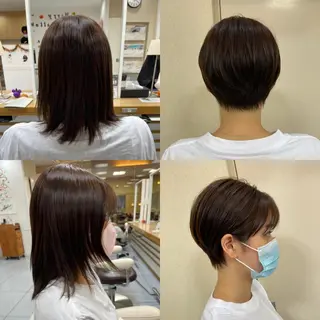 ショート パーマ 髪質改善/縮毛矯正 /ブリーチ矯正/岡部のヘアスタイル