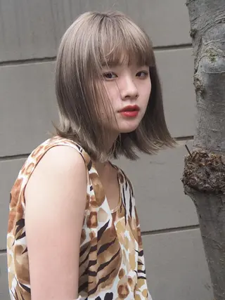 ミディアム カラー ヘアアレンジ satsuki 暖色・ブラウンカラーのヘアスタイル