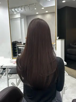 ロング カラー ヘアアレンジ ブリーチなしカラー/ ブラウン/レイヤーのヘアスタイル