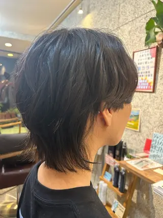 ミディアム パーマ メンズ KURAKU羽根木店所属・藤田 衣子のヘアスタイル