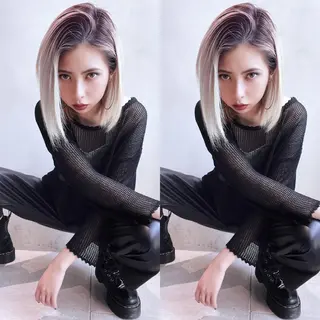 ミディアム カラー 💜ハイトーン💛 マジカルかいちゃんのヘアスタイル