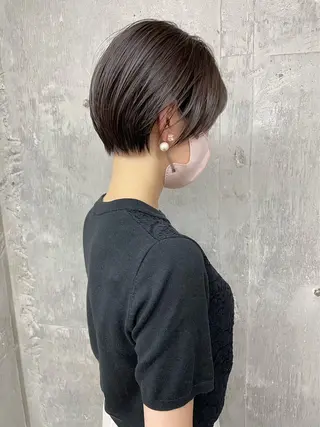 ショート 暖色カラー/オリーブ /ミニボブ/白柳美空のヘアスタイル