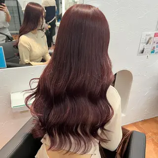 ロング カラー ピンクカラー/ ブリーチなしRINAのヘアスタイル