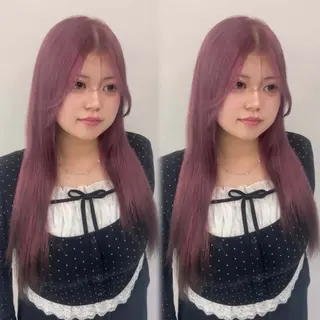 ロング カラー ヘアアレンジ girlyハイトーン /airi🍓🎀のヘアスタイル