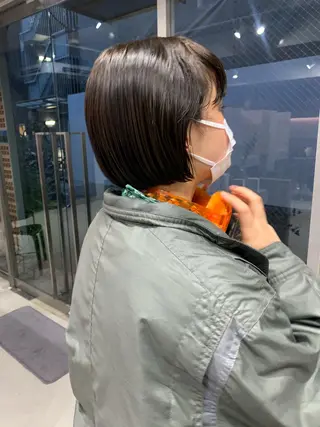 ショート カラー ボブパーマコテ巻き風 パーマNo1深江秀平のヘアスタイル