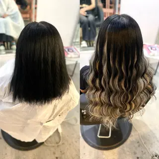 ロング ラブスタシー/Non ギャル/ハイトーンのヘアスタイル