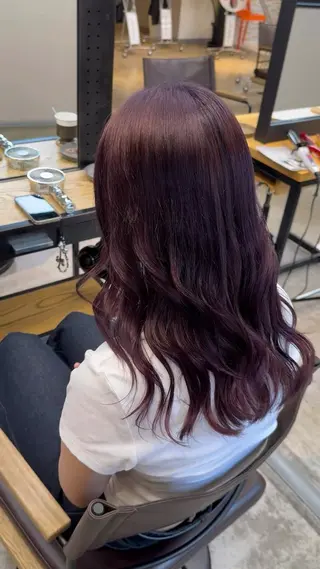 セミロング カラー特化/ブリーチ 梅田中崎町/あかりのヘアスタイル