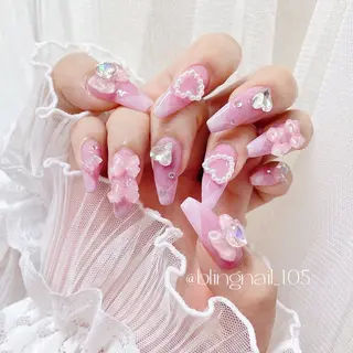 ネイル 23時まで❤︎韓国、 ワンホンネイルのネイルデザイン