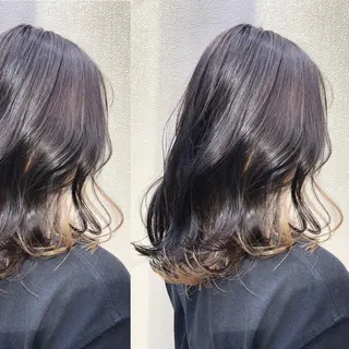 ミディアム カラー ツキノキ ミナのヘアスタイル