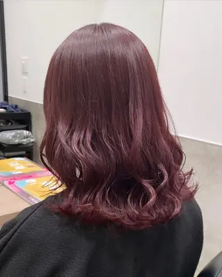 セミロング カラー 💗ガーリーヘア🎀 saki💗のヘアスタイル