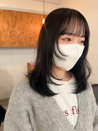 ミディアム カラー 暖色/パーマ 🌼クニトウメイのヘアスタイル