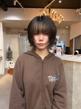 ショート カラー 藤原快斗/レイヤー /ウルフ/ハイトーンのヘアスタイル