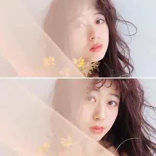 セミロング カラー パーマ ヘアアレンジ レイヤー/ラベンダー オージュア/枝元唯のヘアスタイル