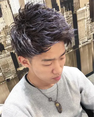 ショート カラー メンズ メンズヘア特化 崎田 成人のヘアスタイル