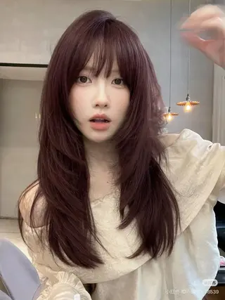 ロング カラー 【ﾐﾆﾓSALE】透 ける艶髪♡ストレートのヘアスタイル