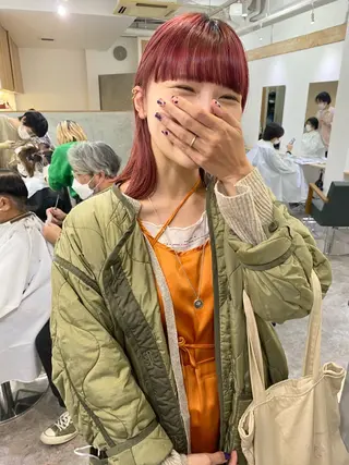 ミディアム カラー 森貴裕/ベージュ/ パーマ/オリーブのヘアスタイル