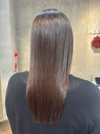 セミロング パーマ うるつやストレート パーマ🫧ちひろ🫧のヘアスタイル